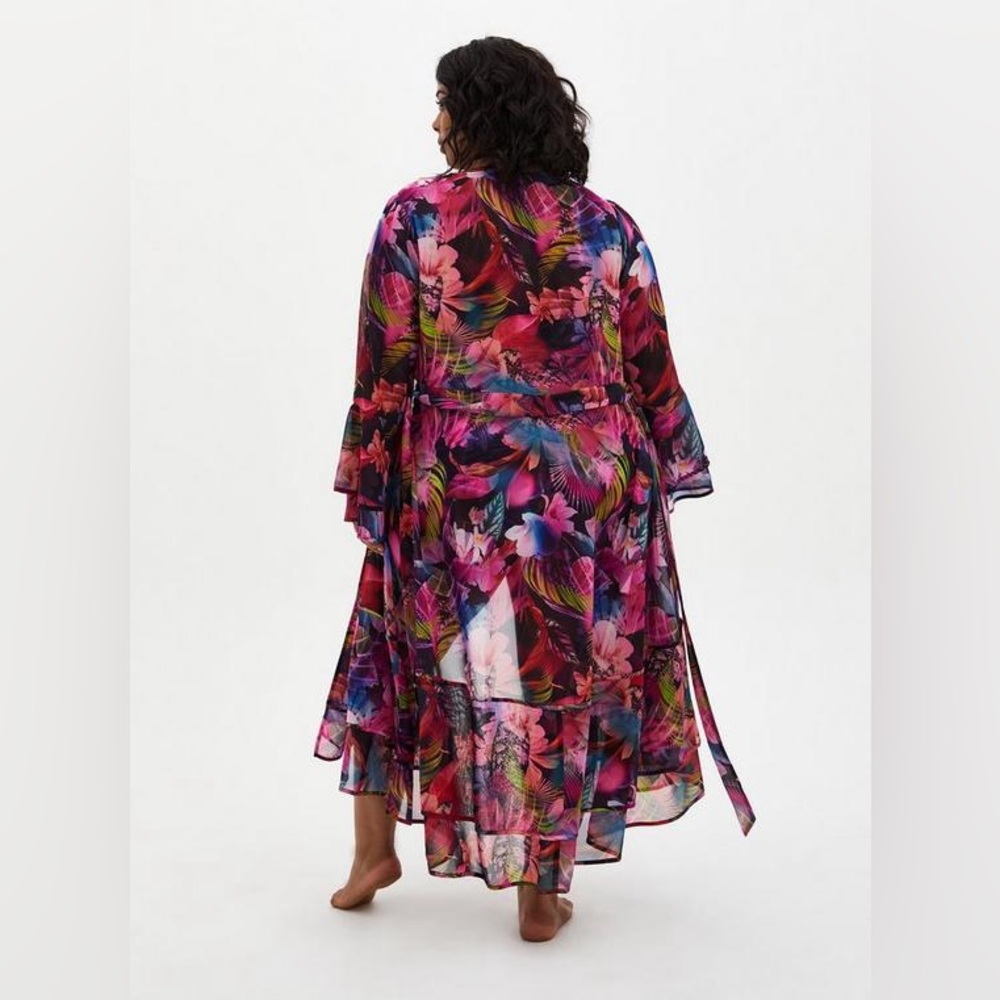 TORRID Vibrant Floral Swimsuit + Belted Cover Up - Picture 3 of 11